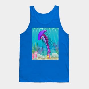 Colorful Luminous Jellyfish Sea Animals Tank Top